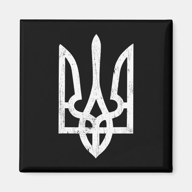 Ukrainskt Tryzub-symbol - Ukrainas treudd för kvin Magnet (Framsidan)