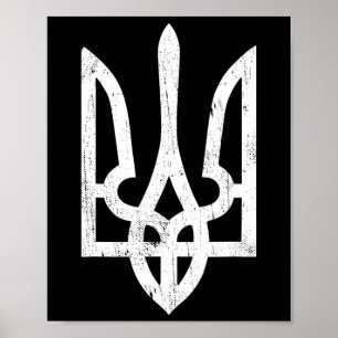 Ukrainskt Tryzub-symbol - Ukrainas treudd för kvin Poster