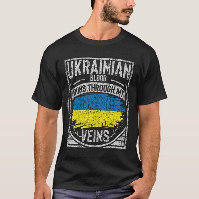 Ukrainukrainsk Blood Springa genom mina Veins T Shirt (Framsida)