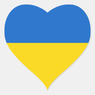 Ukrainukrainsk flagga Heart Sticker Hjärtformat Klistermärke