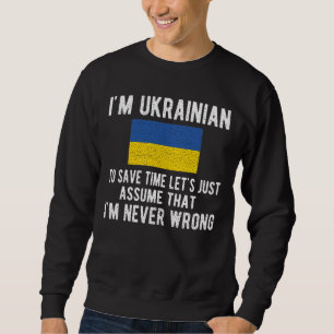 Ukrainukrainska arv Ukraina Roots ukrainska Flagga Lång Ärmad Tröja