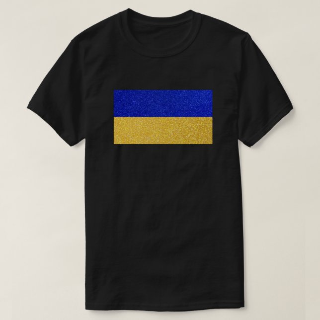 Ukrainukrainska Flagga Glitter T Shirt (Design framsida)
