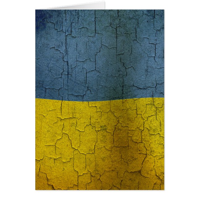 Ukrainukrainska flagga hälsningskort (Framsidan)