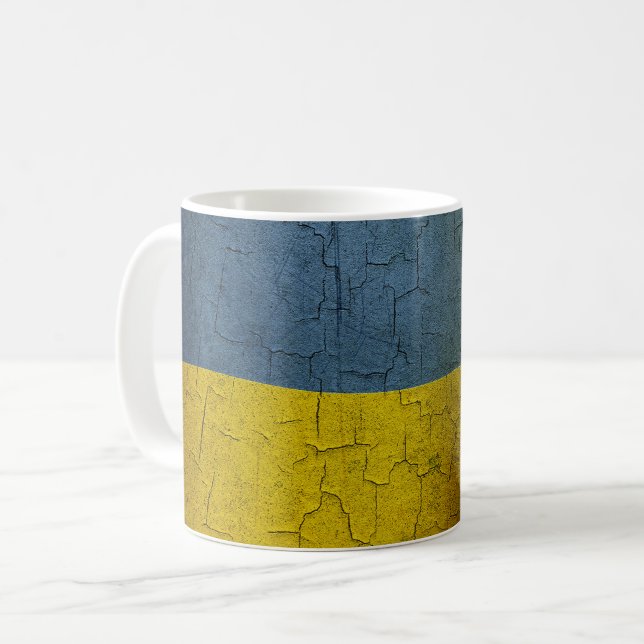 Ukrainukrainska flagga kaffemugg (Framsida vänster)