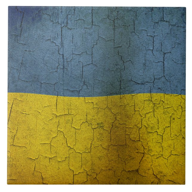 Ukrainukrainska flagga kakelplatta (Framsidan)