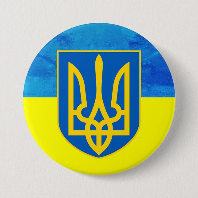 Ukrainukrainska Flagga Knapp (Framsida)