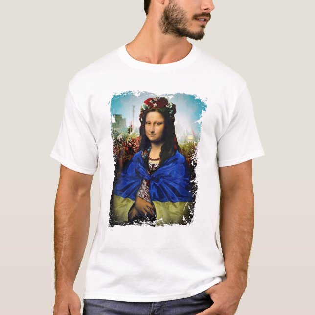 Ukrainukrainska Flagga Mona Lisa Ukraina Ukrainukr T Shirt (Framsida)