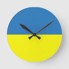 Ukrainukrainska Flagga Rund Klocka