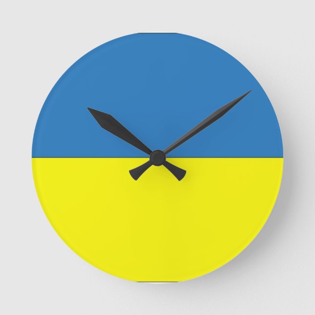 Ukrainukrainska Flagga Rund Klocka (Framsida)