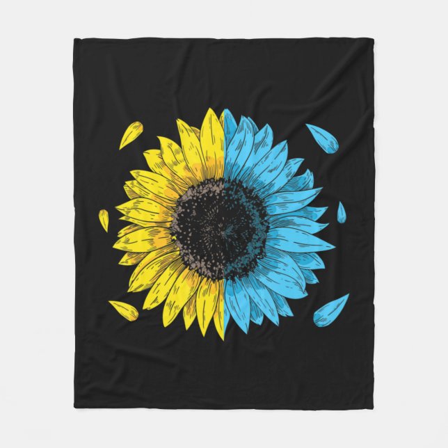 Ukrainukrainska Flagga Symbol Tryzub Kärlek Suppor Fleecefilt (Framsidan)