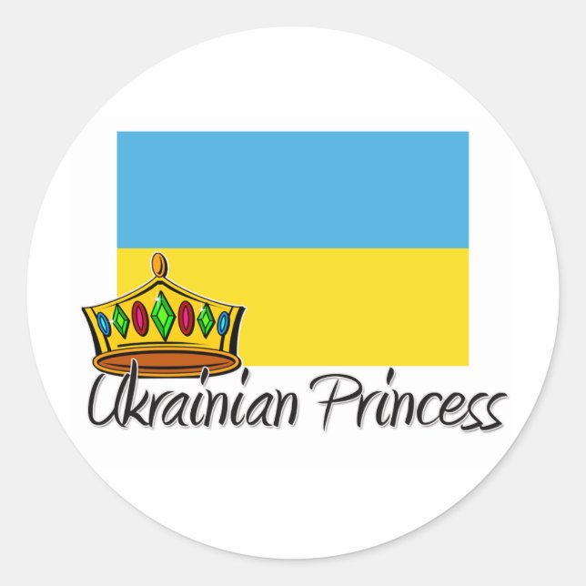 Ukrainukrainska prinsessa runt klistermärke (Framsida)