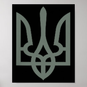 Ukrainukrainska Trident Symbol Tryzub Emblem Poster