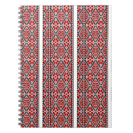 Ukrianian black embroidery anteckningsbok