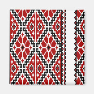 Ukrianiska rödsvarta broderier magnet