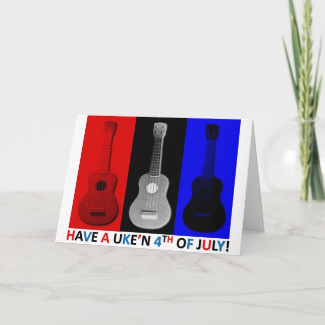 Ukulele 4th Juli Kort (Framsida)