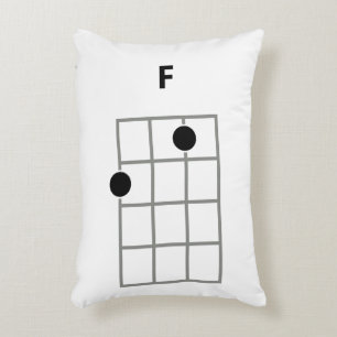 Ukulele Ackord Diagram Kuddfoddal   F & Fm Prydnadskudde