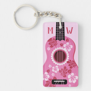 Ukulele anpassningsbar monogram nyckelring