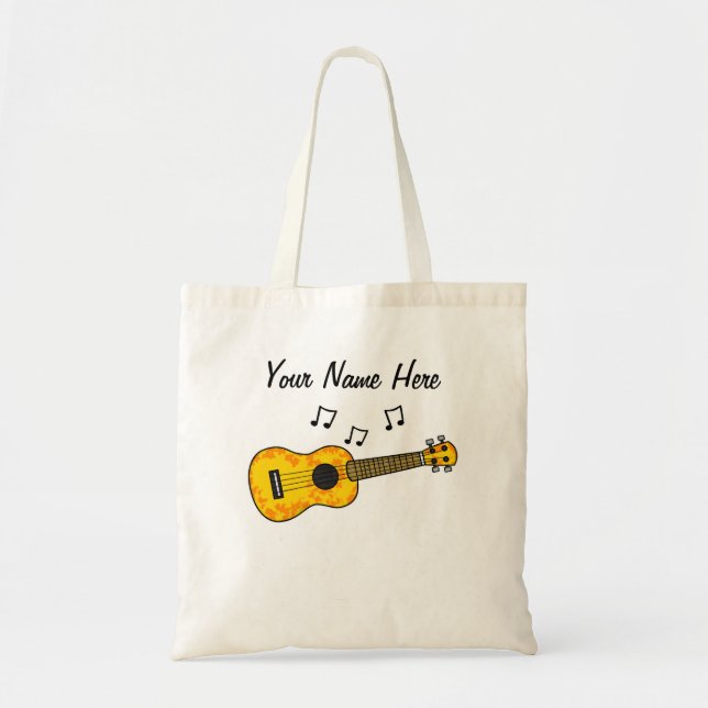 Ukulele Anpassningsbar Tote Bag Uke Player Musicia Tygkasse (Framsidan)