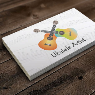 Ukulele Artist Musik noter Affärskort Visitkort