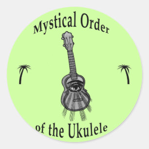 Ukulele-beställning Runt Klistermärke