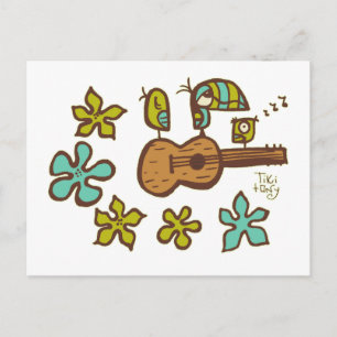 Ukulele Birds by Tiki Ony Vykort