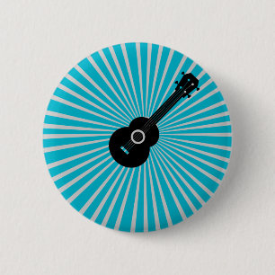 Ukulele Button Badge Blue Knapp