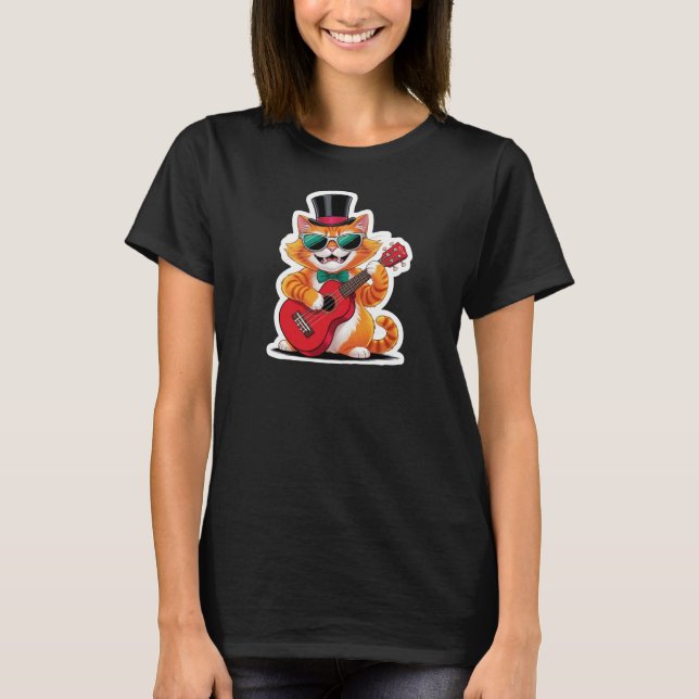 Ukulele Cat Sergranat T Shirt (Framsida)