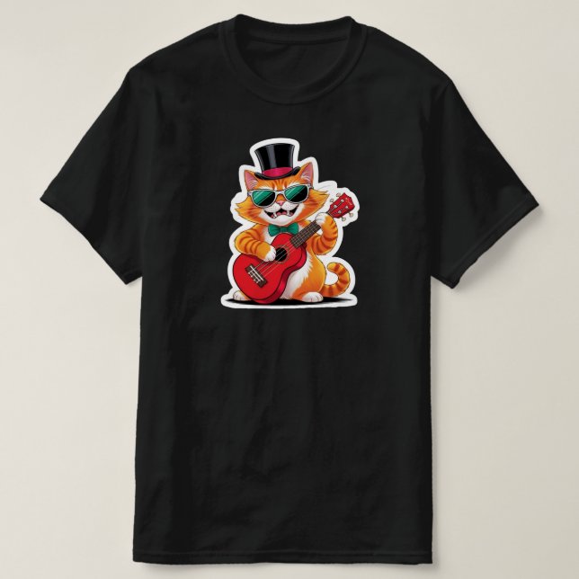 Ukulele Cat Sergranat T Shirt (Design framsida)