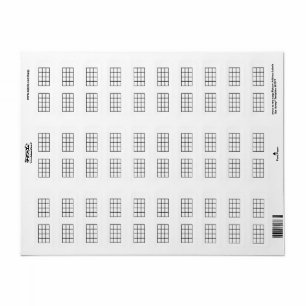 Ukulele Chord Chart 4-Fret Black Template Stickers Returadress Etikett