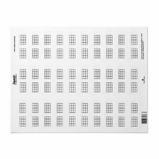 Ukulele Chord Chart 4-Fret Black Template Stickers Returadress Etikett