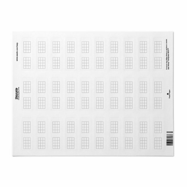 Ukulele Chord Chart 4-Fret Grått Template Stickers Returadress Etikett (Helt Ark)