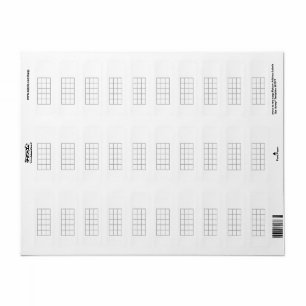 Ukulele Chord Chart 5-Fret Grått Template Stickers Returadress Etikett