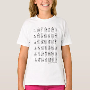 Ukulele Chord Families   Referensdiagram för använ T Shirt