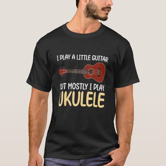Ukulele Cont Electric Ukulele Pun Little Guita T Shirt (Framsida)