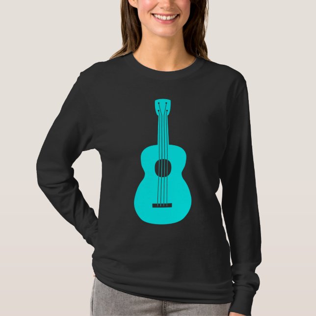 Ukulele - Cyan Tee Shirt (Framsida)