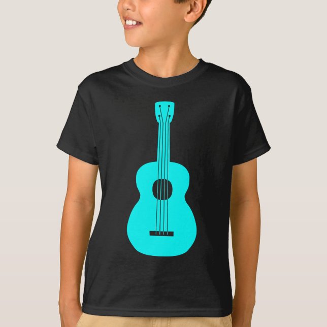 Ukulele - Cyan Tee Shirt (Framsida)