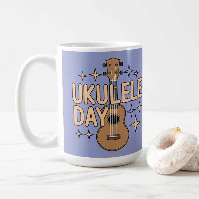 Ukulele-dags mugg (Med munk)