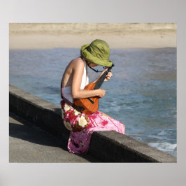 Ukulele Dam i Hawaii Poster