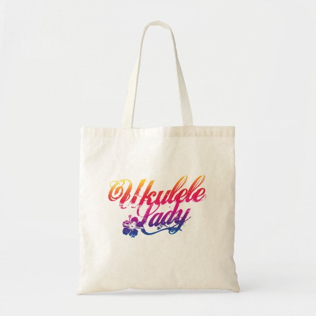 Ukulele Dam Tote Bag Tygkasse (Framsidan)