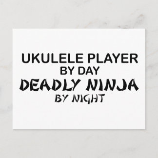 Ukulele Deadly Ninja by Night Vykort