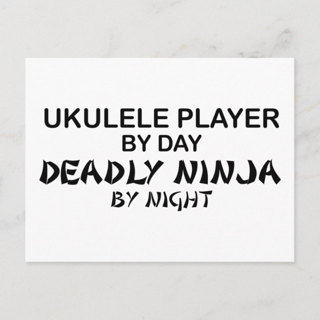 Ukulele Deadly Ninja by Night Vykort (Framsida)