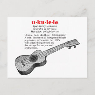 Ukulele Definition-vykort Vykort