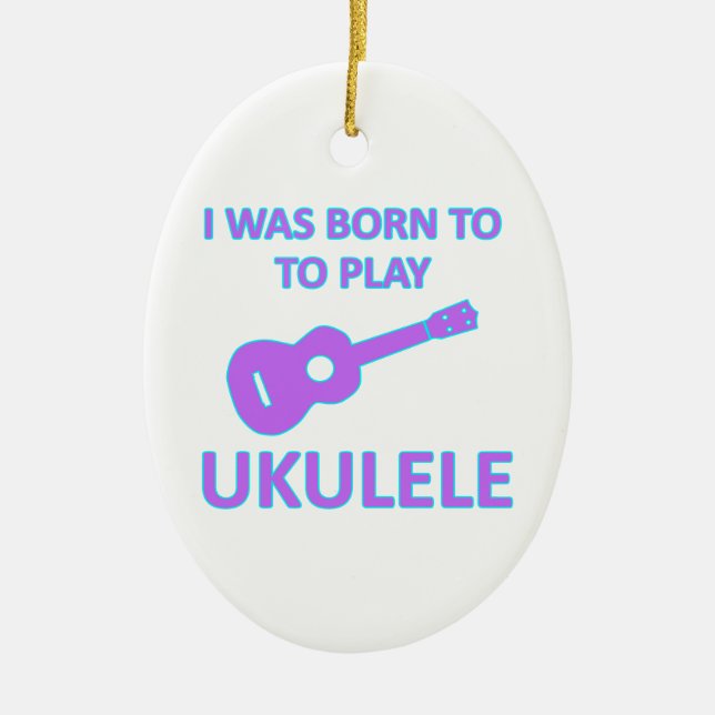 Ukulele-design Julgransprydnad Keramik (Framsidan)
