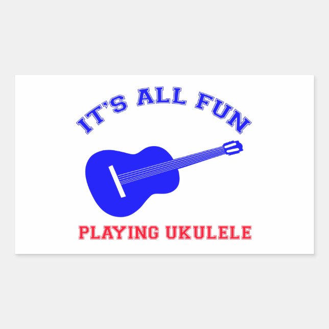 Ukulele-design Rektangulärt Klistermärke (Framsida)