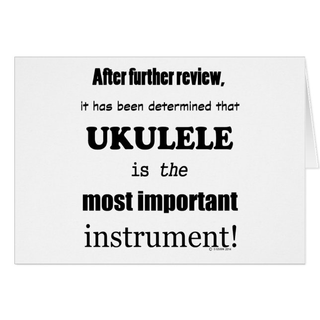 Ukulele, det viktigaste instrumentet hälsningskort (Framsidan Horizontal)