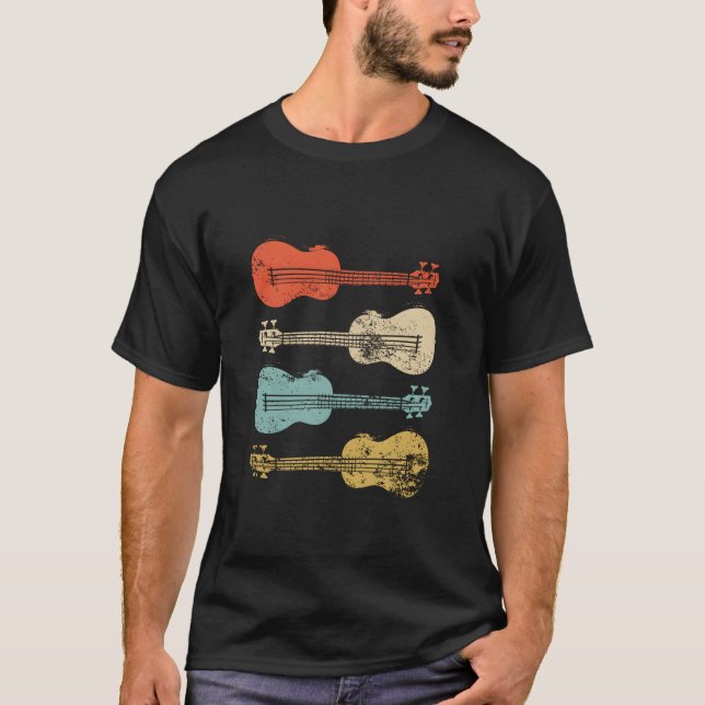 Ukulele Färgglad Eapple Hawaiiansk Uke T Shirt (Framsida)