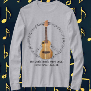 Ukulele Fredstecken World Needs Kärlek T Shirt
