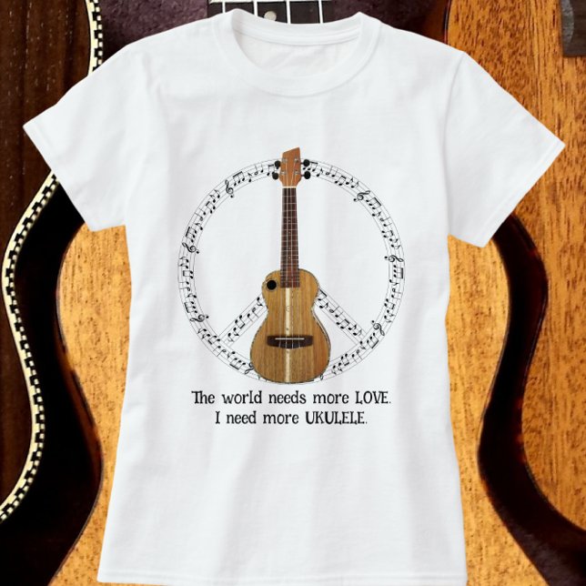 Ukulele Fredstecken World Needs Kärlek T-Shirt (Skapare uppladdad)