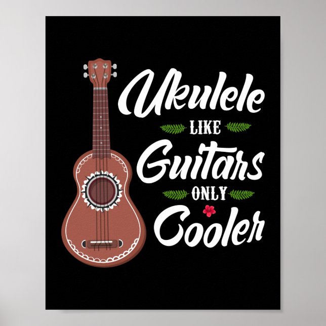 Ukulele gillar bara Guitar Cooler Player Hawaiian Poster (Framsidan)