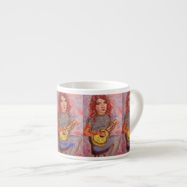 Ukulele Girl art Espressomugg (Framsida höger)